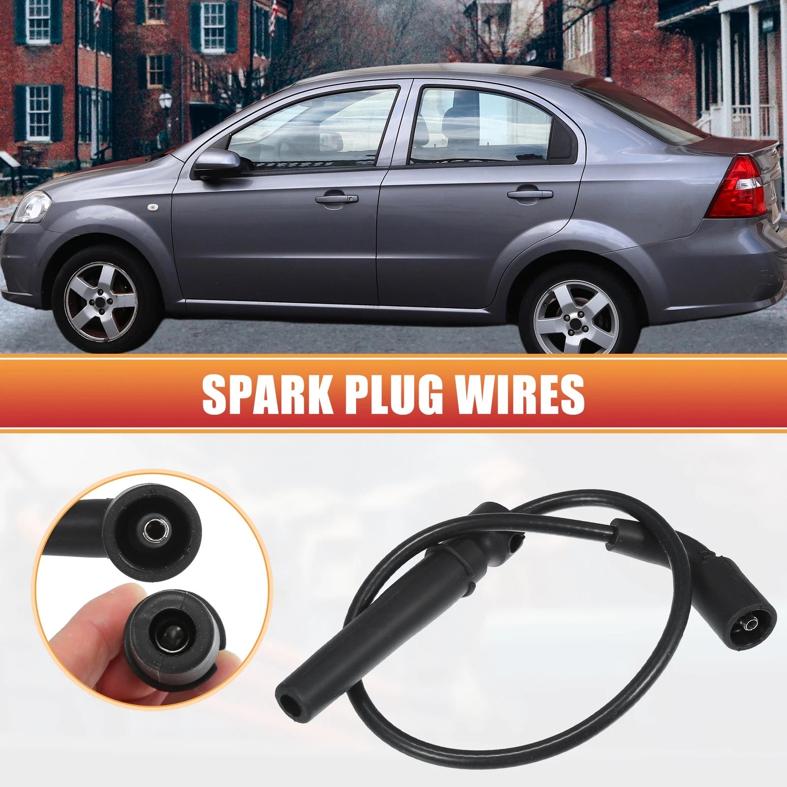 Set of 4 Spark Plug Wires for Chevrolet Aveo/Aveo5 (2004–2011) No. 96497773