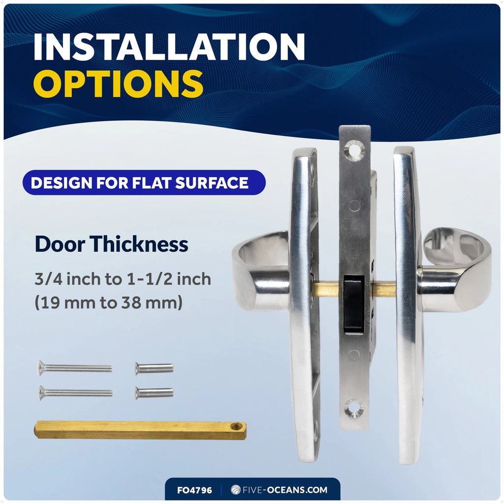 Stainless Steel Magnetic Door Latch Lock Set for 3/4" to 1-1/2" Thick Doors