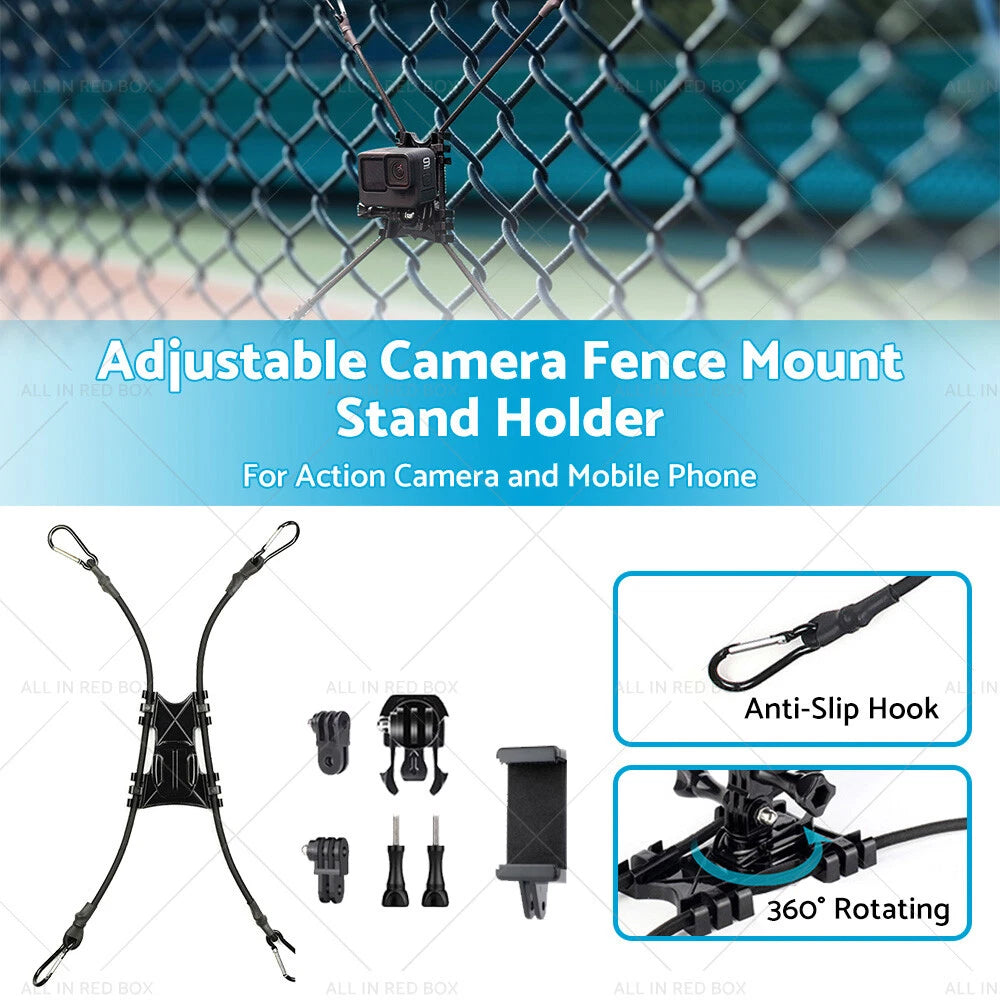 Adjustable Camera Fence Mount Stand Holder for Action Camera Mobile
