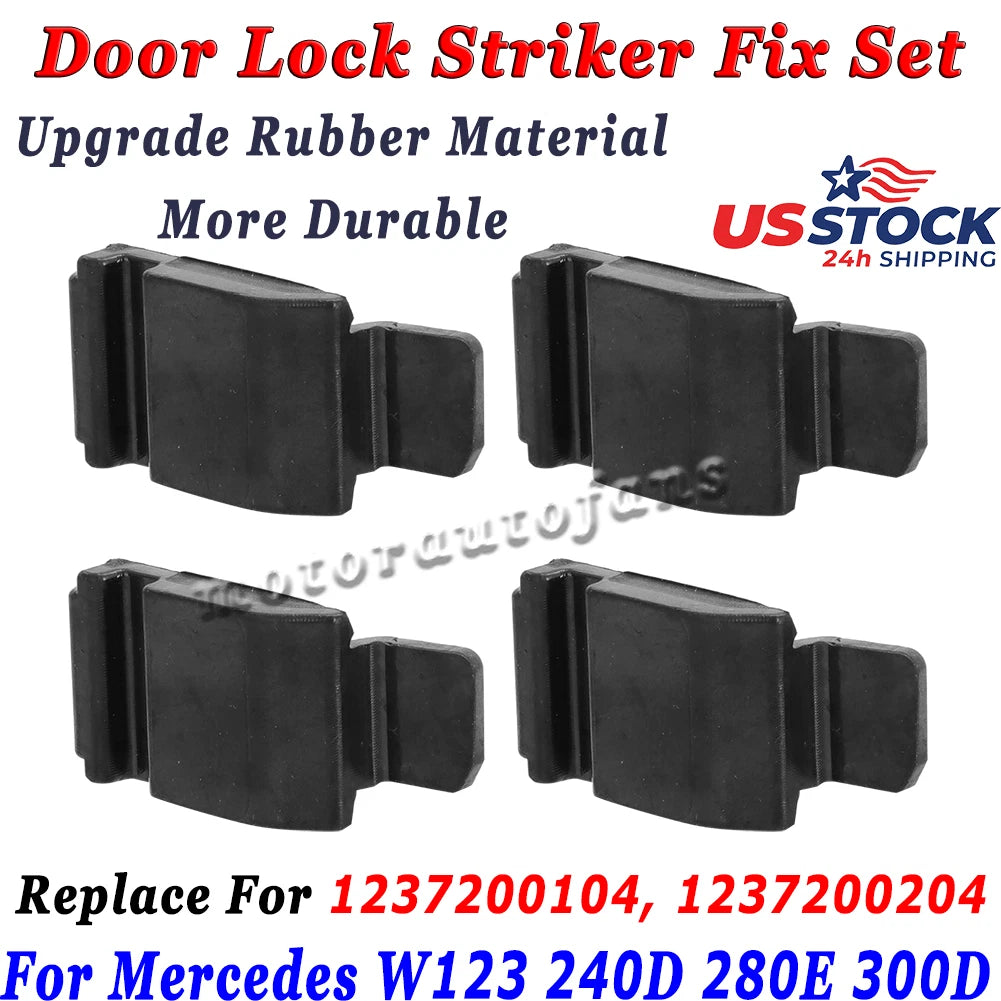 Set of 4 Door Lock Strikers for Mercedes-Benz W123 W126 240D 280E 300D