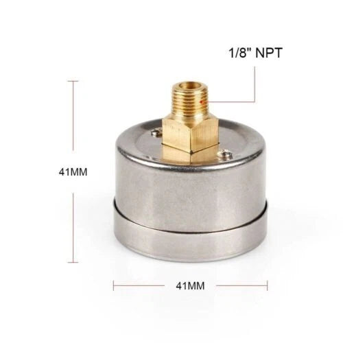 Fuel Pressure Gauge with T-Fitting Adapter for Automotive Applications