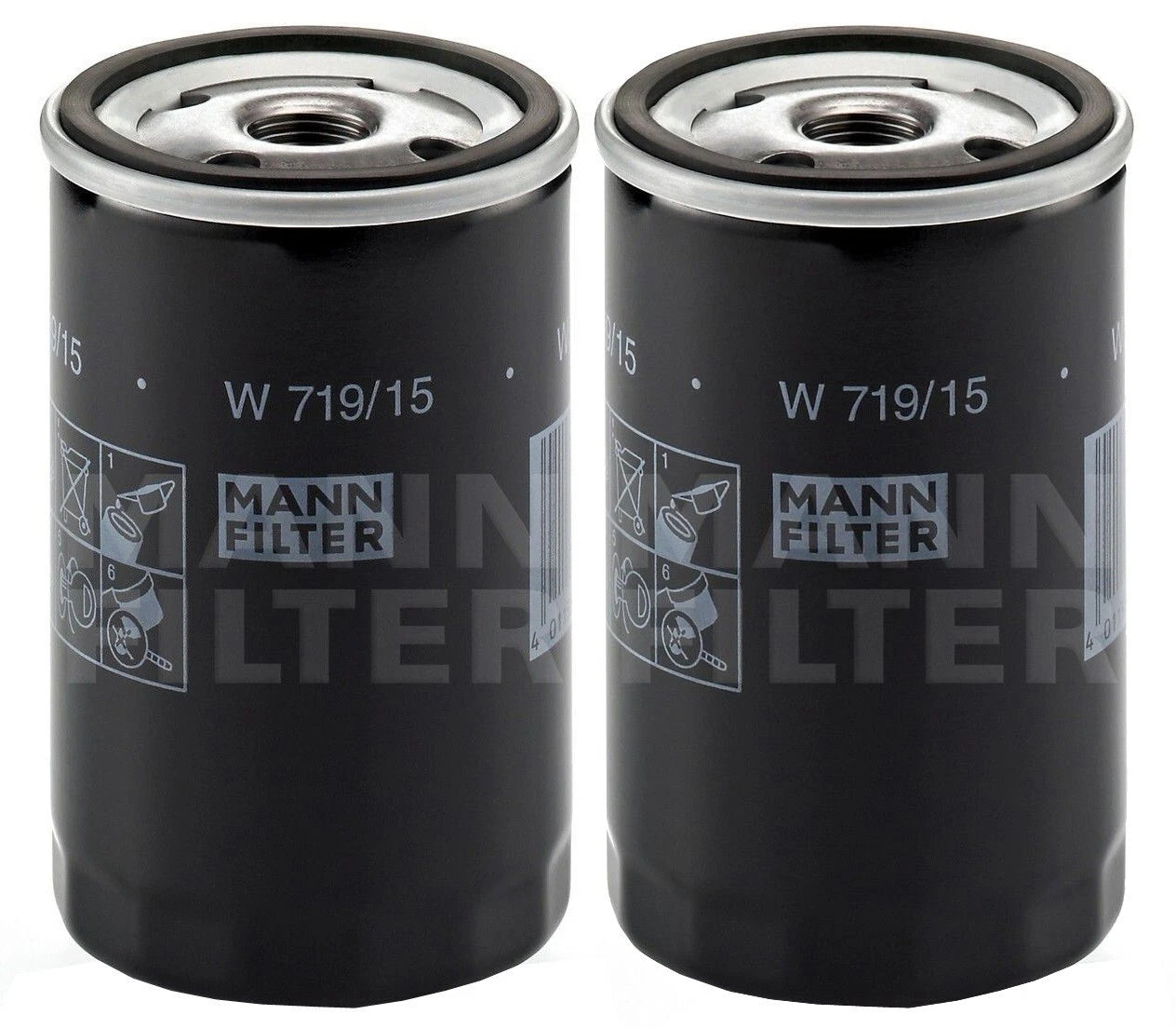 Set of 2 Engine Oil Filters for BMW E28 E30 E34 325 325i 325is 325iX 525i
