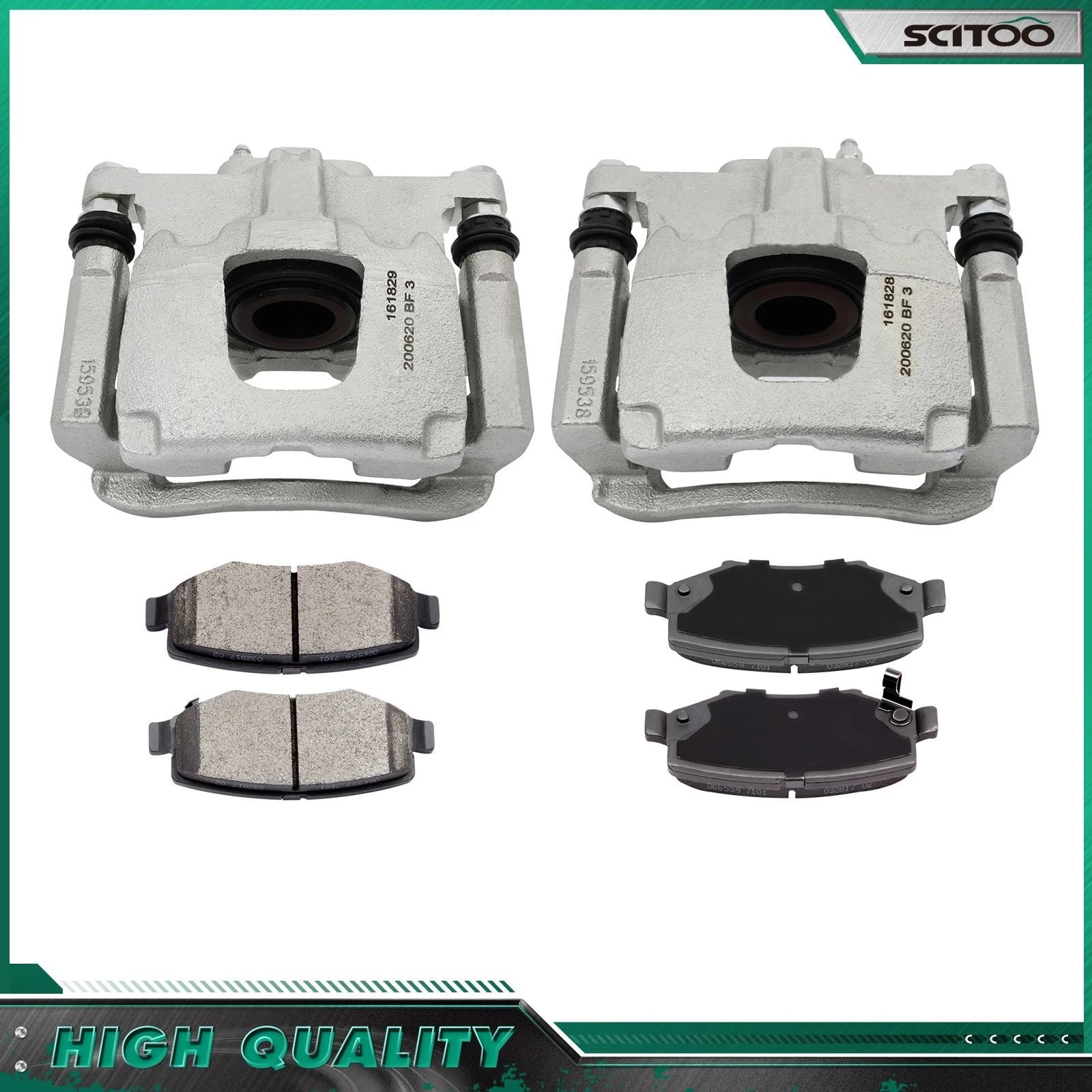 Set of 2 Rear Brake Calipers with Ceramic Pads for Dodge Nitro (2007–2011)