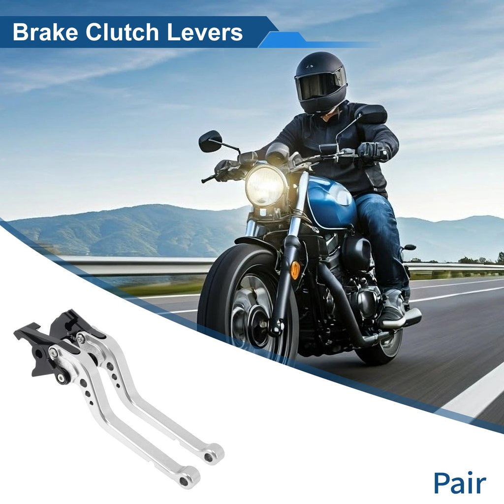 Short Brake Clutch Levers for Suzuki GSXR600 (1997–2003) 1 Pair Silver Tone