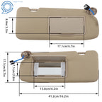 Sun Visor Set for Honda CR-V (2017–2022) Beige with Light Mirror
