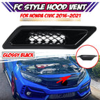 Front Air Vent Intake Duct Cover Trim Gloss Black / 1x / Honda Civic (2016–2021)