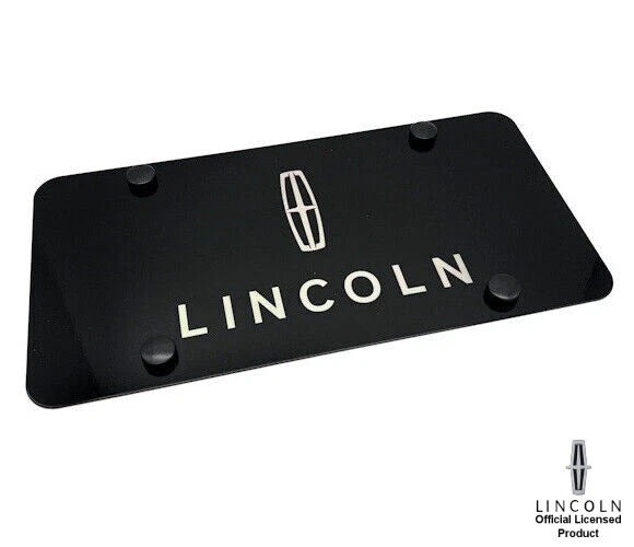 License Plate Frame Black Stainless Laser Etched Lincoln Script for Lincoln (2000–2020)