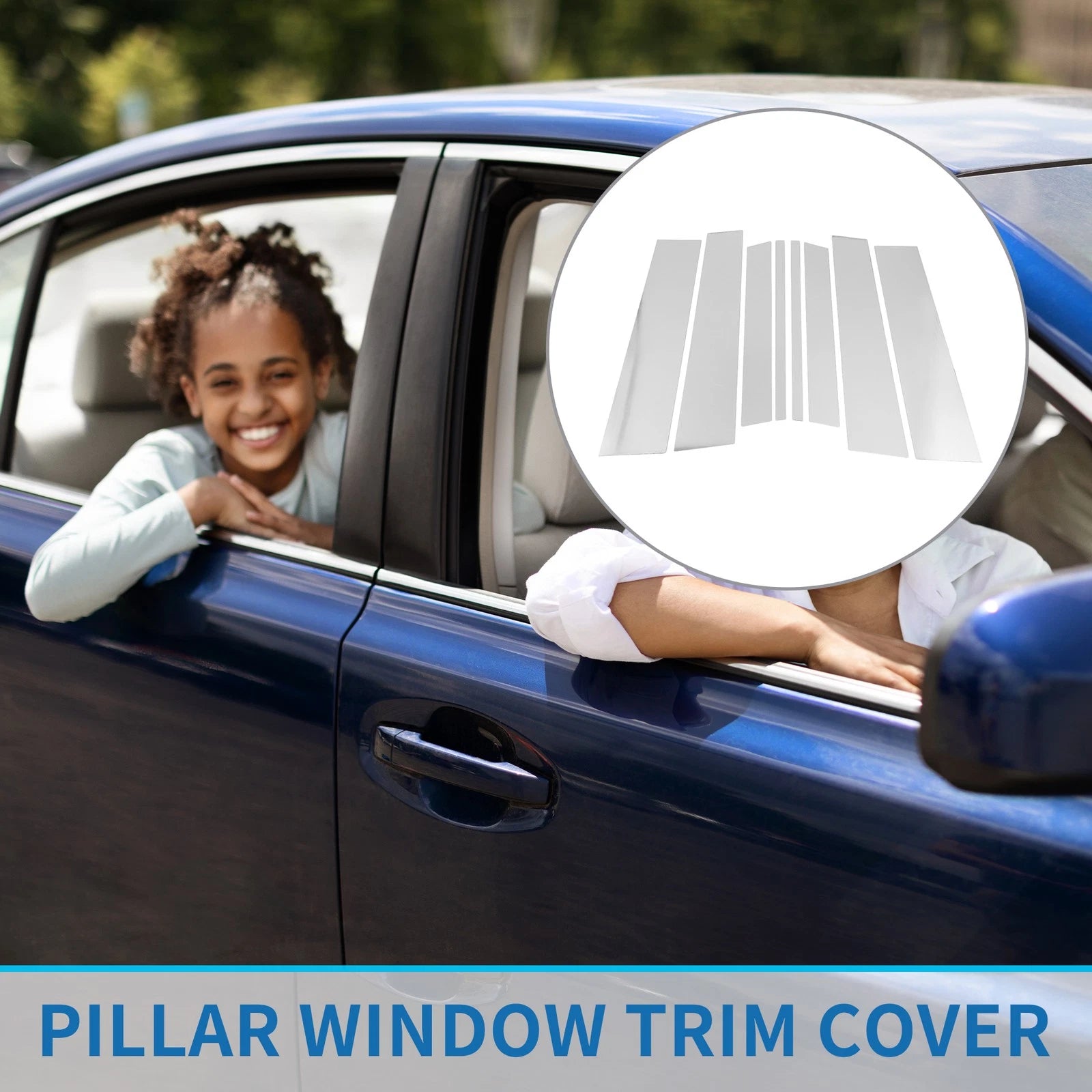 Set of 8 Door Pillar Window Trim for Toyota Highlander (2022–2024) Chrome
