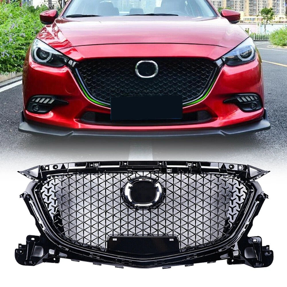 Front Grille Bumper for Mazda M3 Axela (2017–2018) W/ Sensor Hole