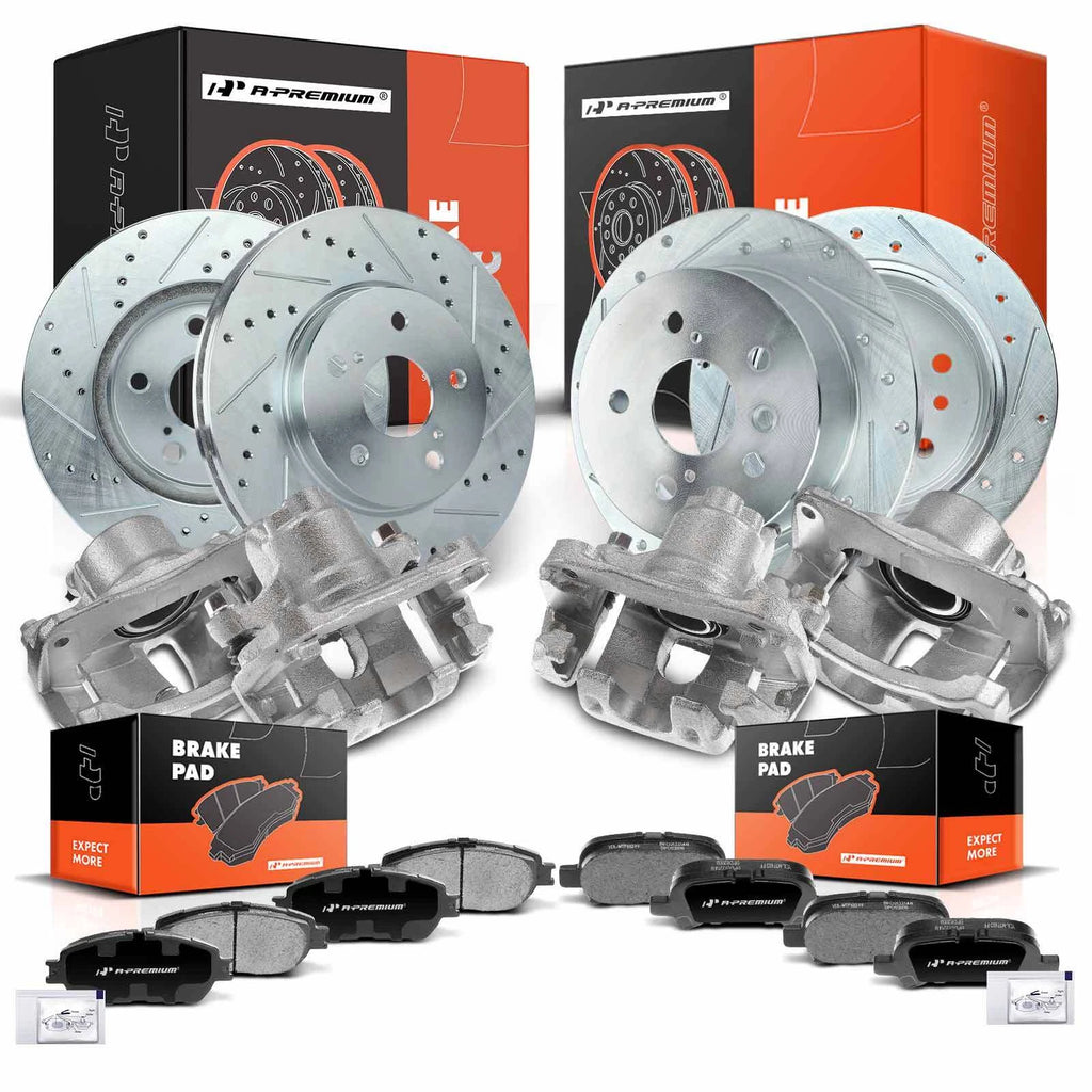 Front & Rear Drilled Brake Rotor & Pad Kit for Toyota Solara (1999-2003)