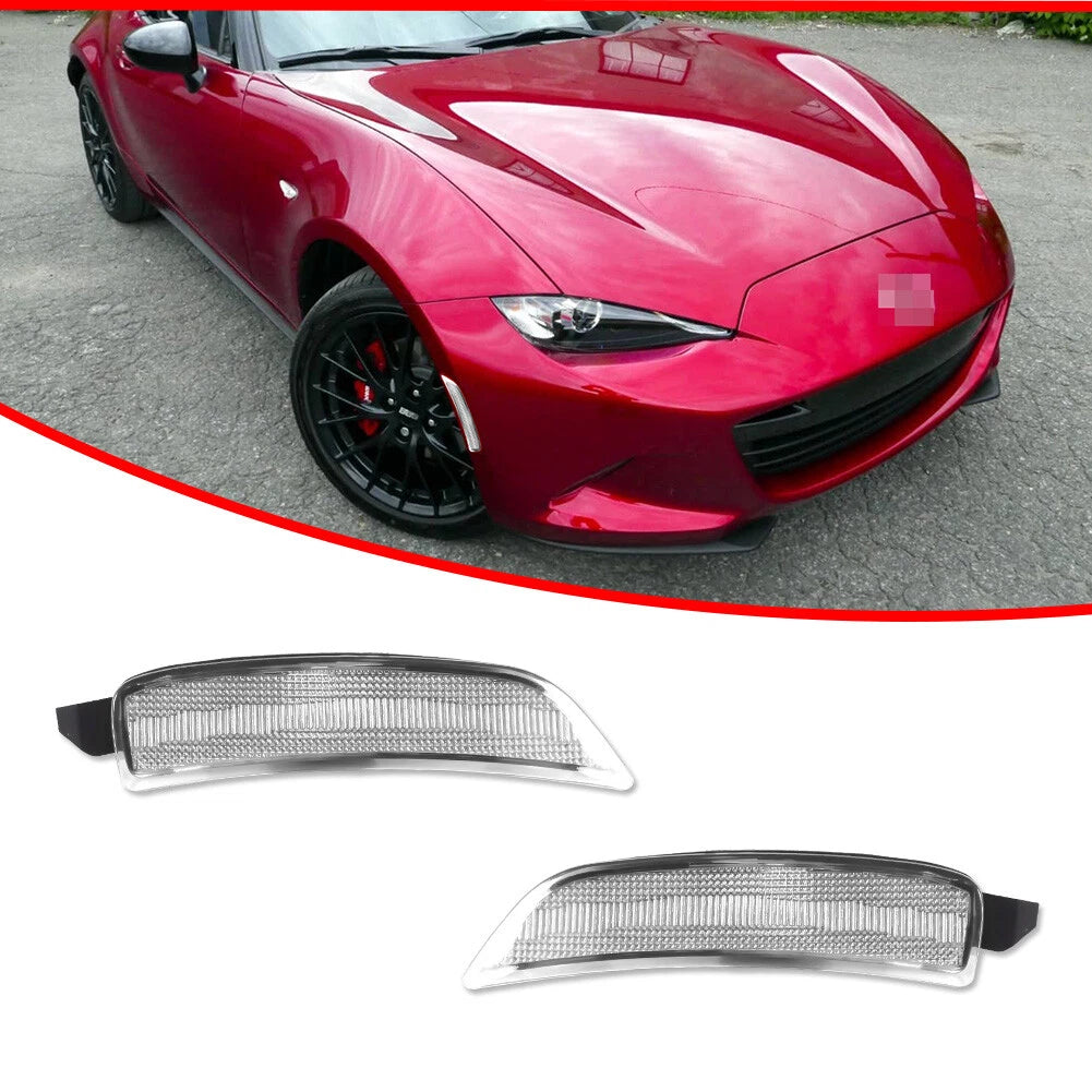 2X Clear Lens Front Side Marker Lights for Mazda MX-5 Miata (2016–2022)