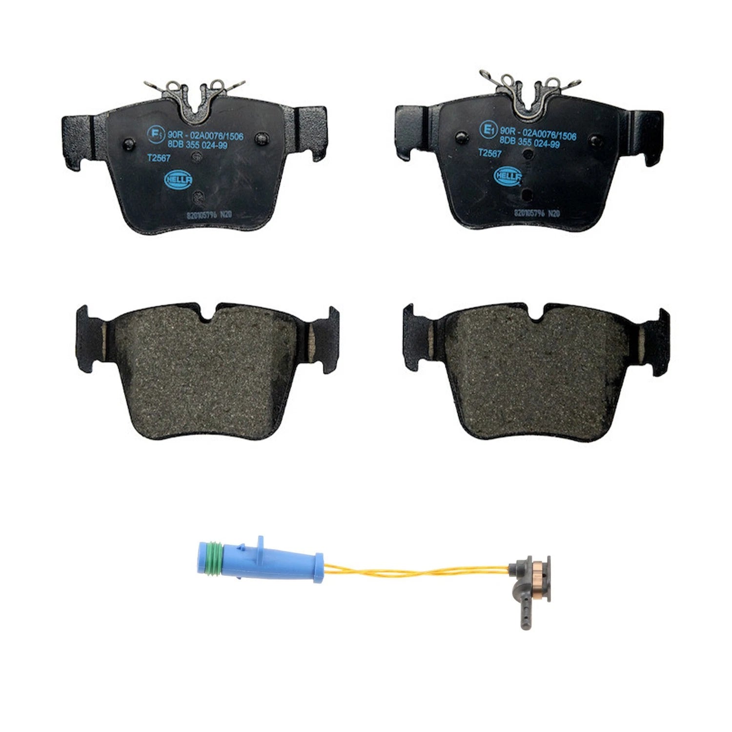 Hella Rear Low-Met Disc Brake Pad w/Sensor for Benz C253 W205 C450AMG GLC300 (2015–2020)