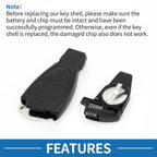 2 Button Keyless Entry Remote Key Shell Case for Mercedes-Benz C Class (2001–2007)