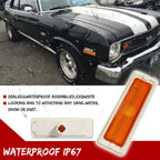 Pair Amber Front Bumper Side Marker Lights for Chevy Nova (1970–1974)