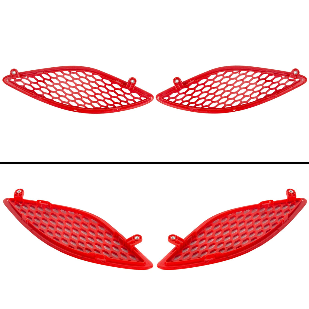 Set of 3 Red Hood Bezel Insert Trims for Dodge Charger (2015–2020)