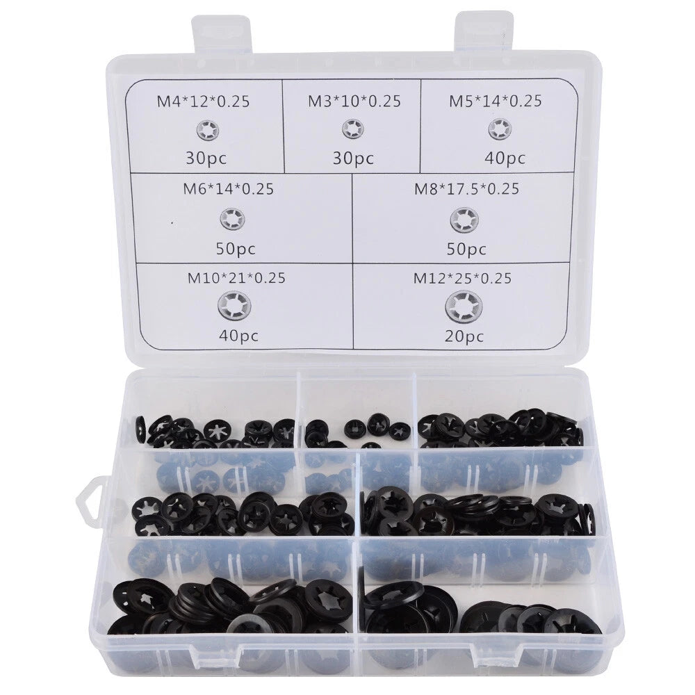 260pcs Starlock Push On Fasteners for Various Applications (Assortment Kit)