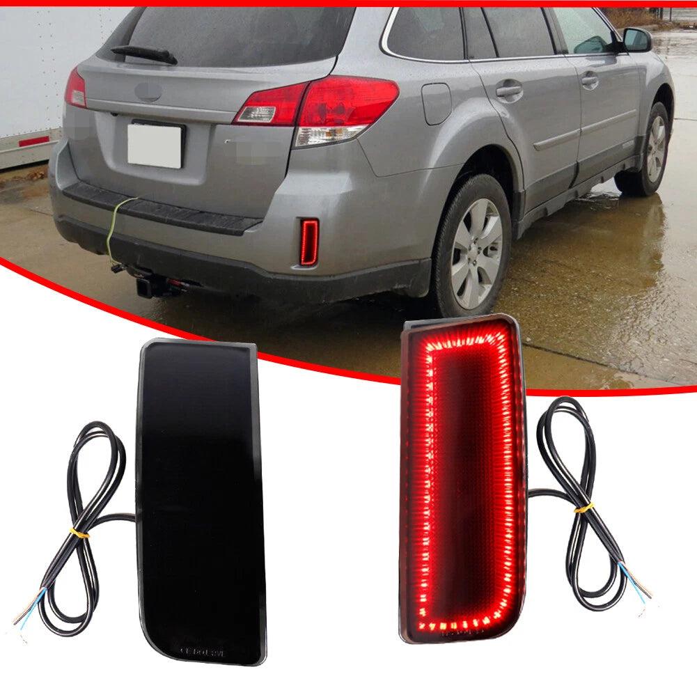 Set of 2 Smoked Black LED Rear Bumper Reflectors for Subaru Outback (2010–2014)