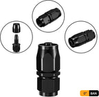 AN8 Straight Swivel Hose End Fitting for Fuel Lines - Black Aluminum Seal