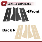 Set of 6 Door Pillar Window Trim for Ford Edge (2015–2020) Carbon Fiber Black