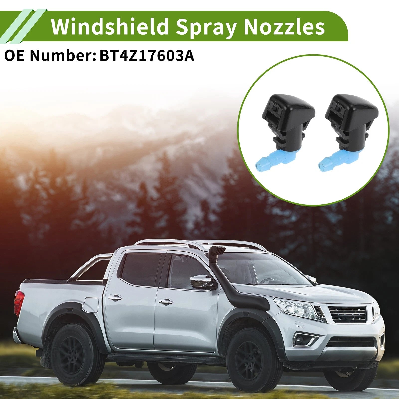 Windshield Washer Nozzle Set with Hose Connector for Ford (2011–2014) No.BT4Z17603A