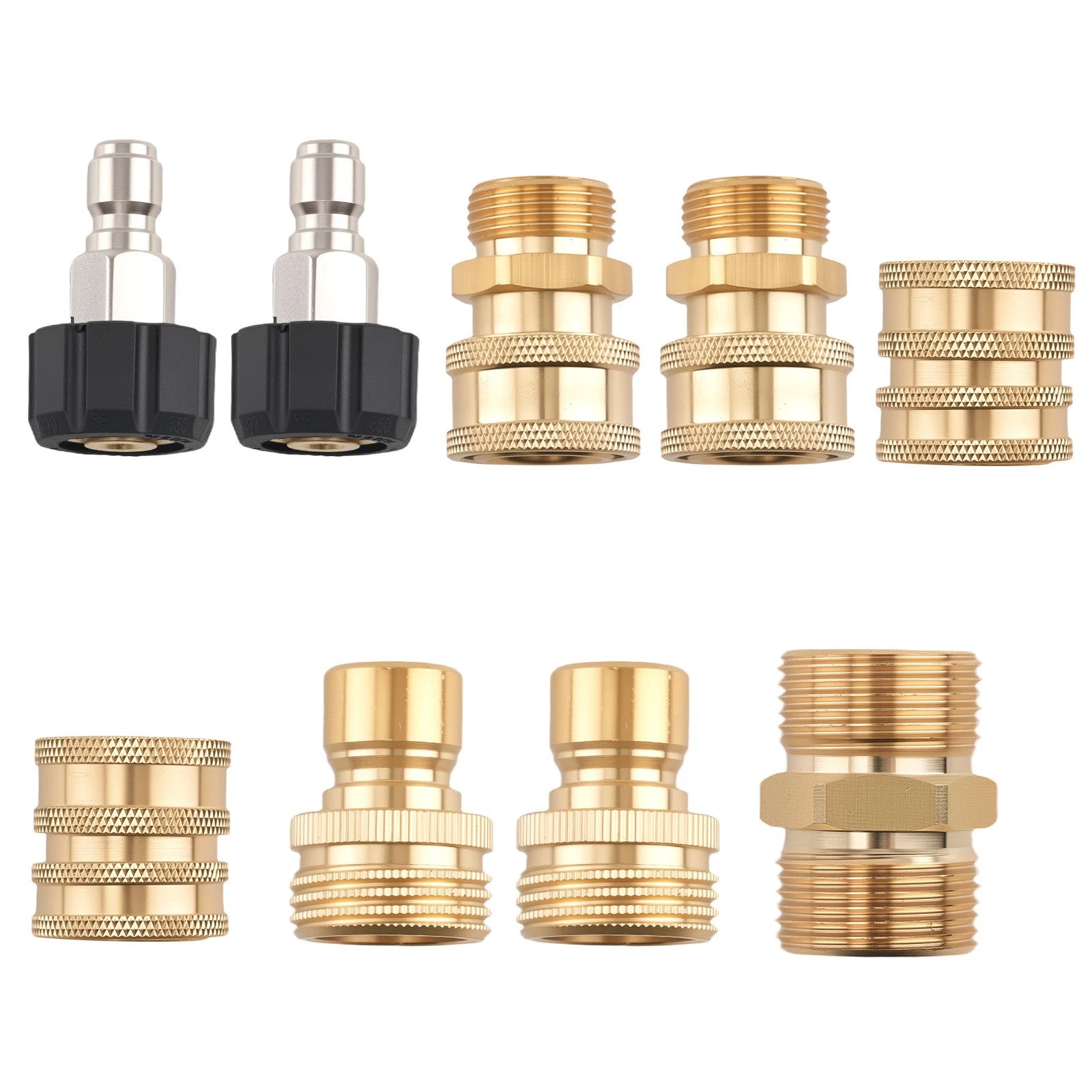 Brass Pressure Washer Adapter Kit M22 Quick Connect Set of 3 (Universal)