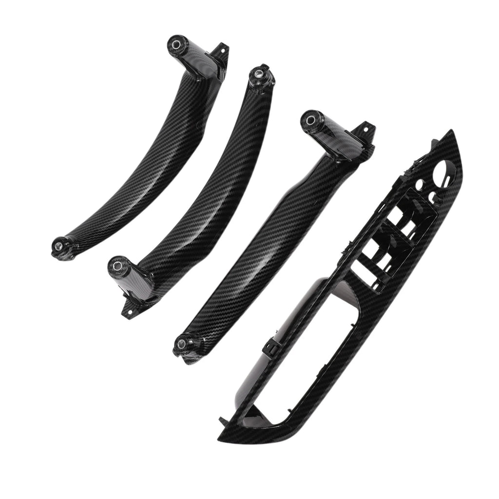 Door Panel Handle Pull Trim Cover for BMW X5 E70 (2007–2013) Carbon Fiber Black