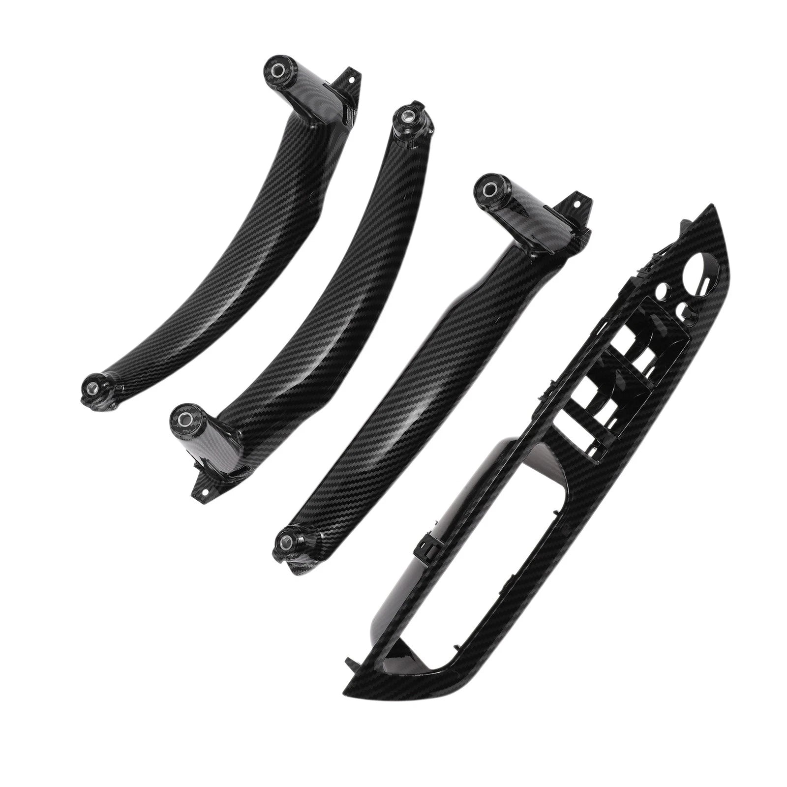Door Panel Handle Pull Trim Cover for BMW X5 E70 (2007–2013) Carbon Fiber Black