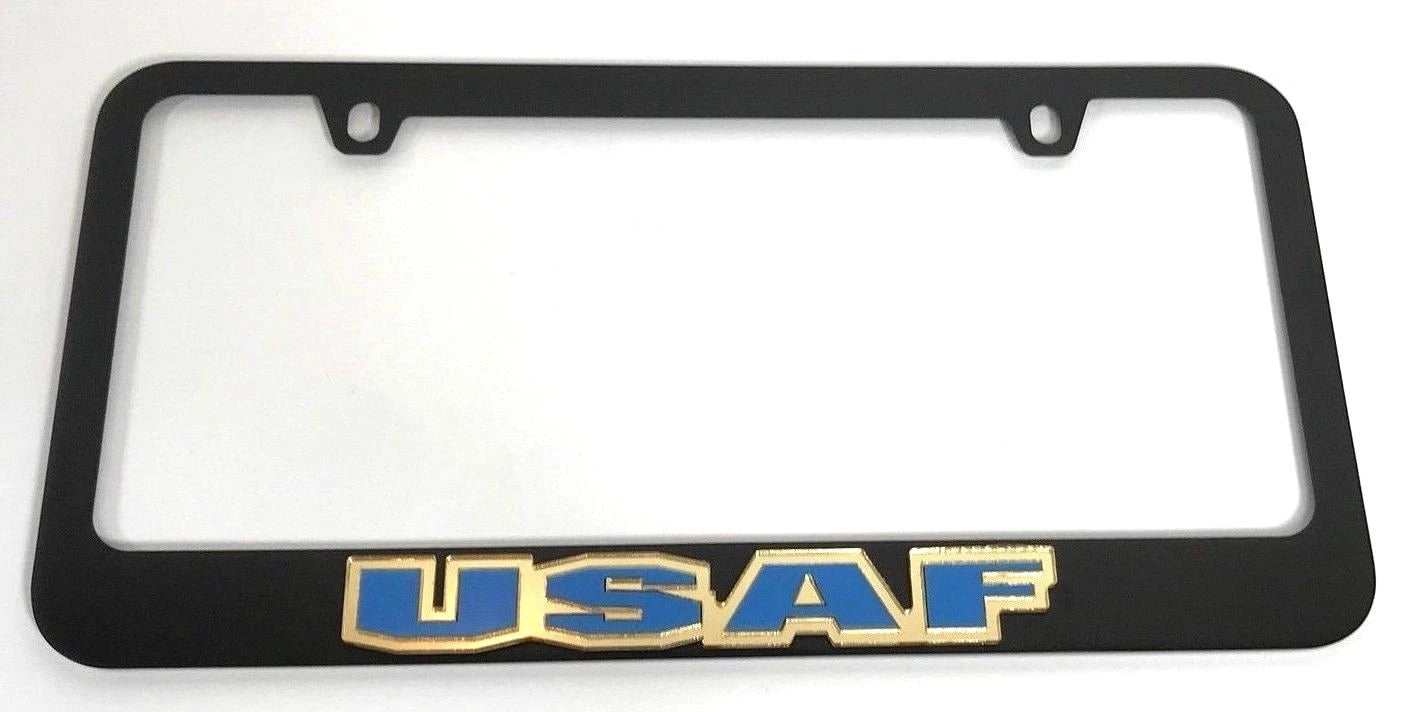 License Plate Frame Premium Black for US Air Force (USAF) 1947–2025