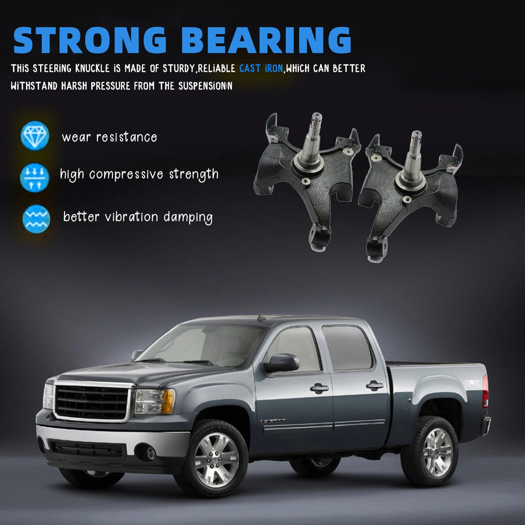 2" Drop Spindle Lowering Kit for Chevy Silverado C1500 GMC Sierra C1500 (1988–1999)