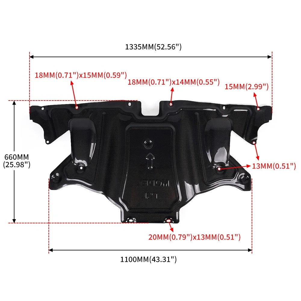 Carbon Fiber Skid Plate & Engine Guard for Tesla Model 3/Y (2017–2024)