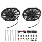 2X Electric Radiator Cooling Fan Assembly 80W 12V Universal
