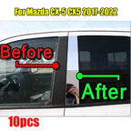 10PCS / Chrome Pillar Trim Cover Mirrored Post for Mazda CX-5 (2017–2022)