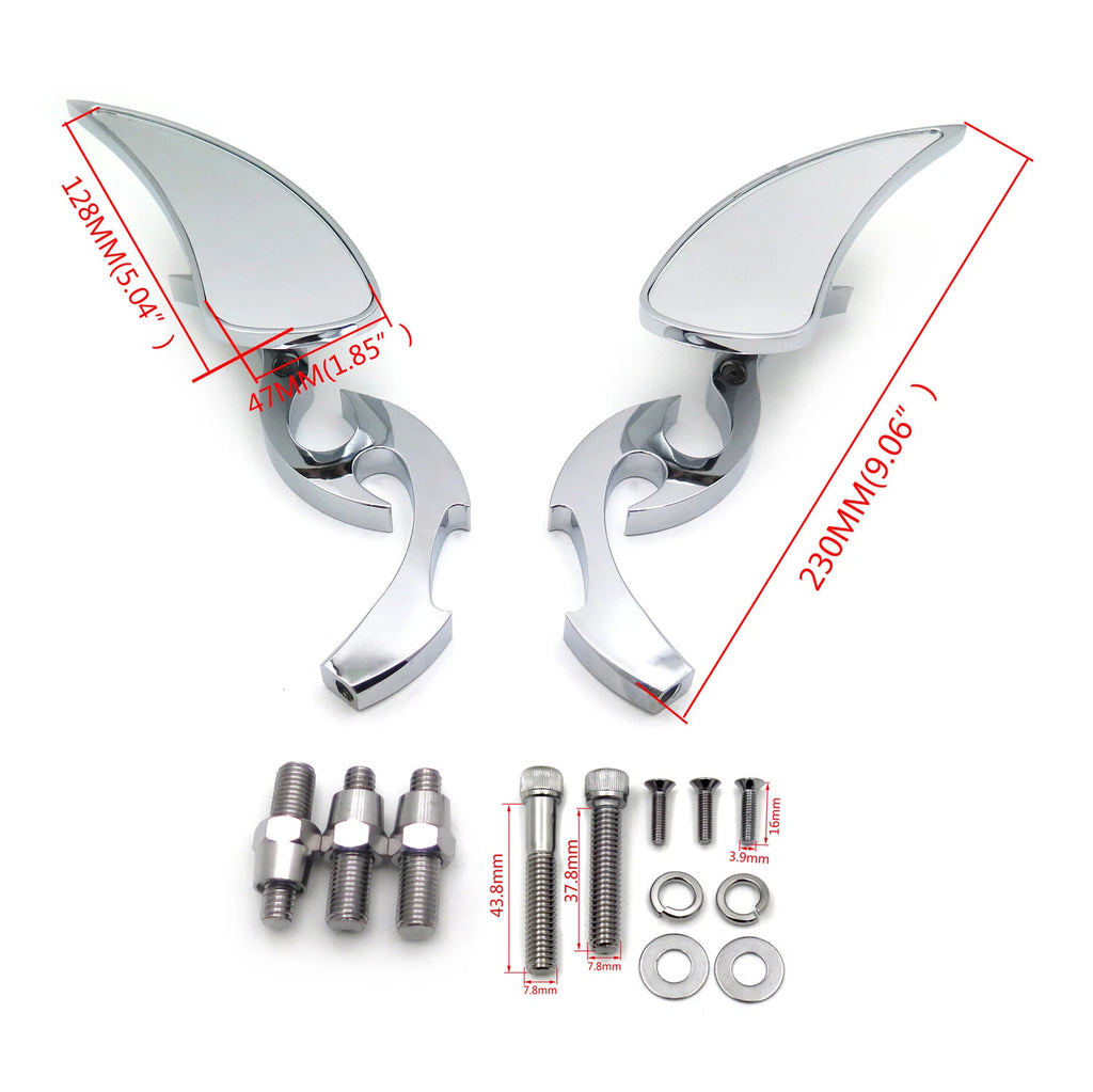 Chrome Billet Running Blade Mirrors for Harley XL Ultra Glide Road King
