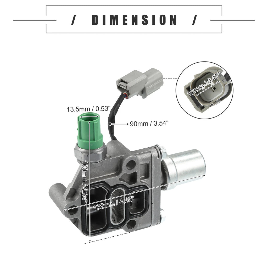 Solenoid Spool Valve for Honda (15810P2RA01) Aluminum Alloy Silver Green Set of 1
