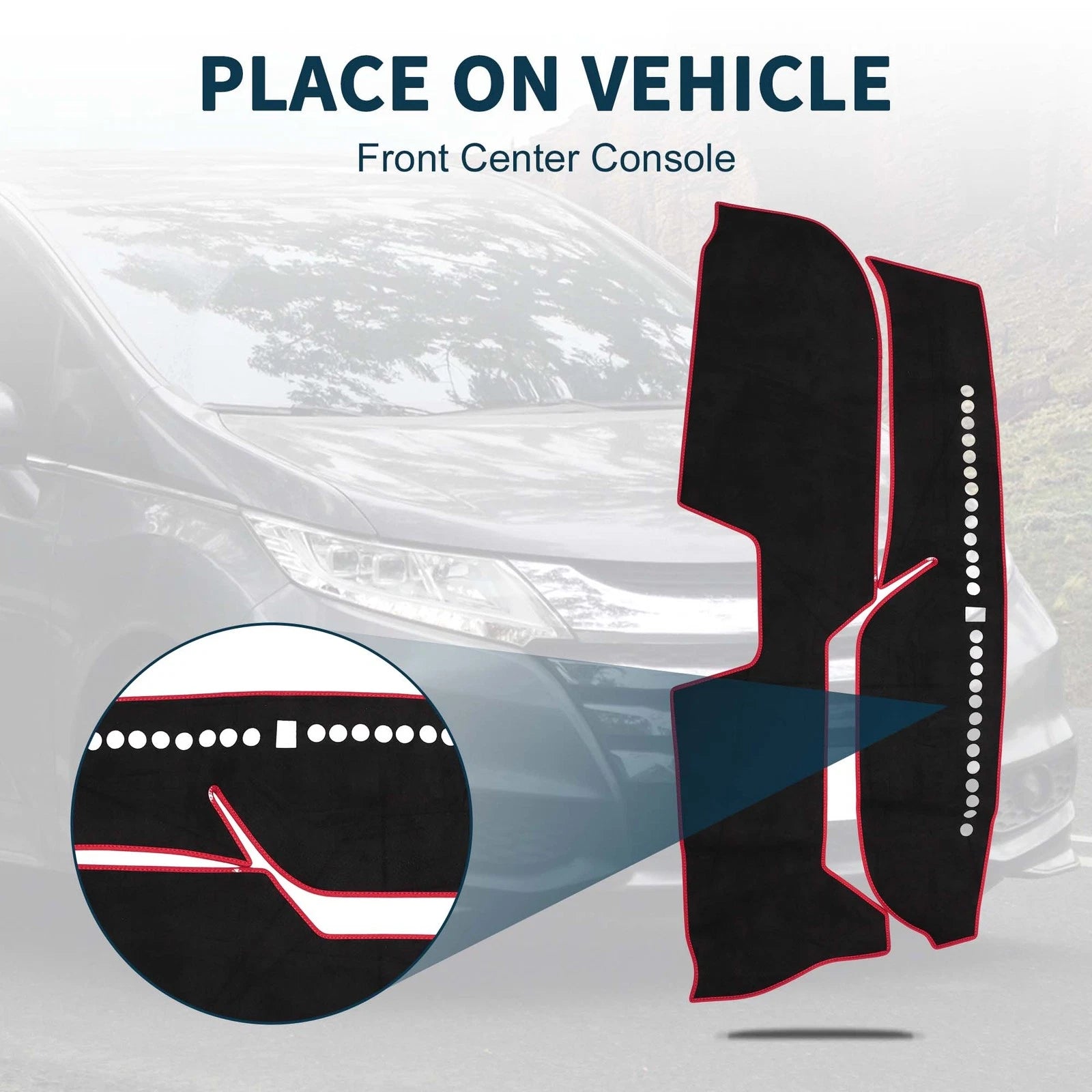 Dashboard Cover Mat for Honda Freed GB5/6/7/8 (2016–2024) Black Red