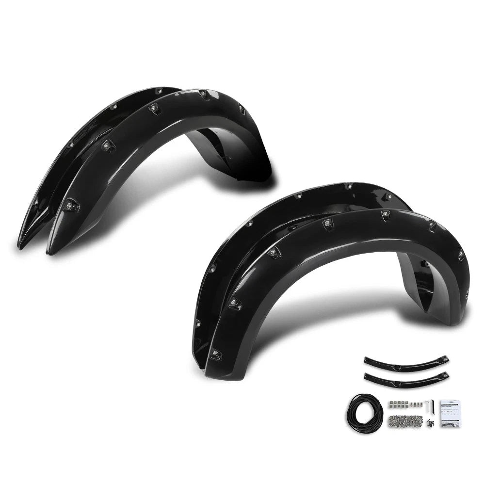 Set of 4 Pocket Rivet Bolt-On Fender Flares Smooth Black for Ford Ranger