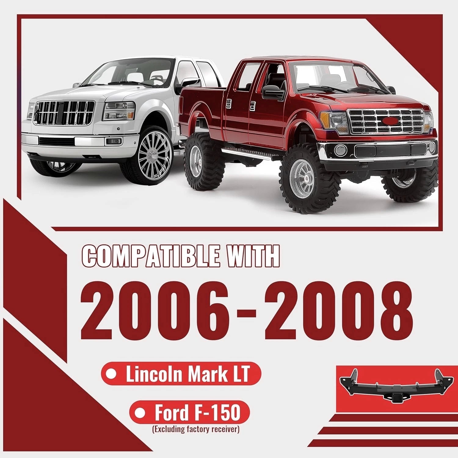 2" Receiver Trailer Tow Hitch for Lincoln Mark LT/Ford F-150 (2006–2008)