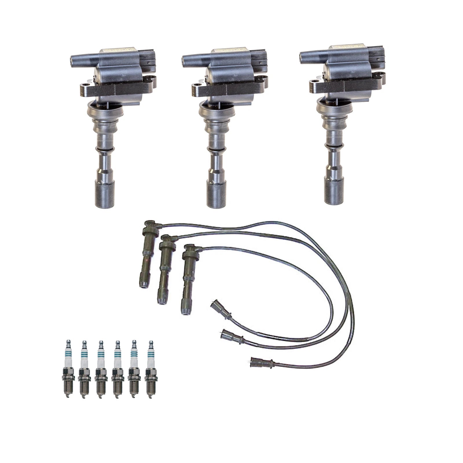 Set of 3 Ignition Coils & 6 Iridium Spark Plugs for Hyundai V6