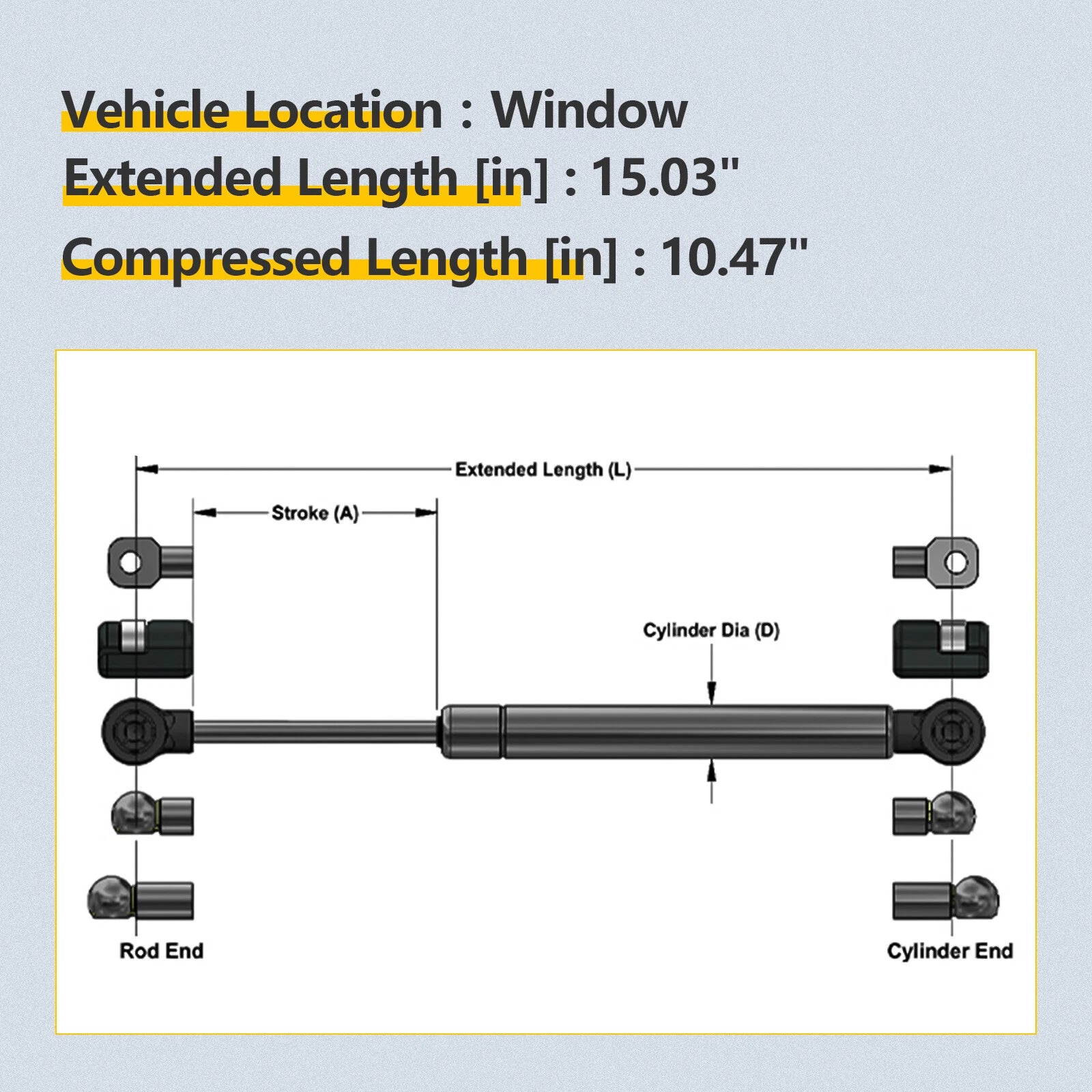 2 Rear Window Lift Supports for Jeep Grand Cherokee (2005–2010)
