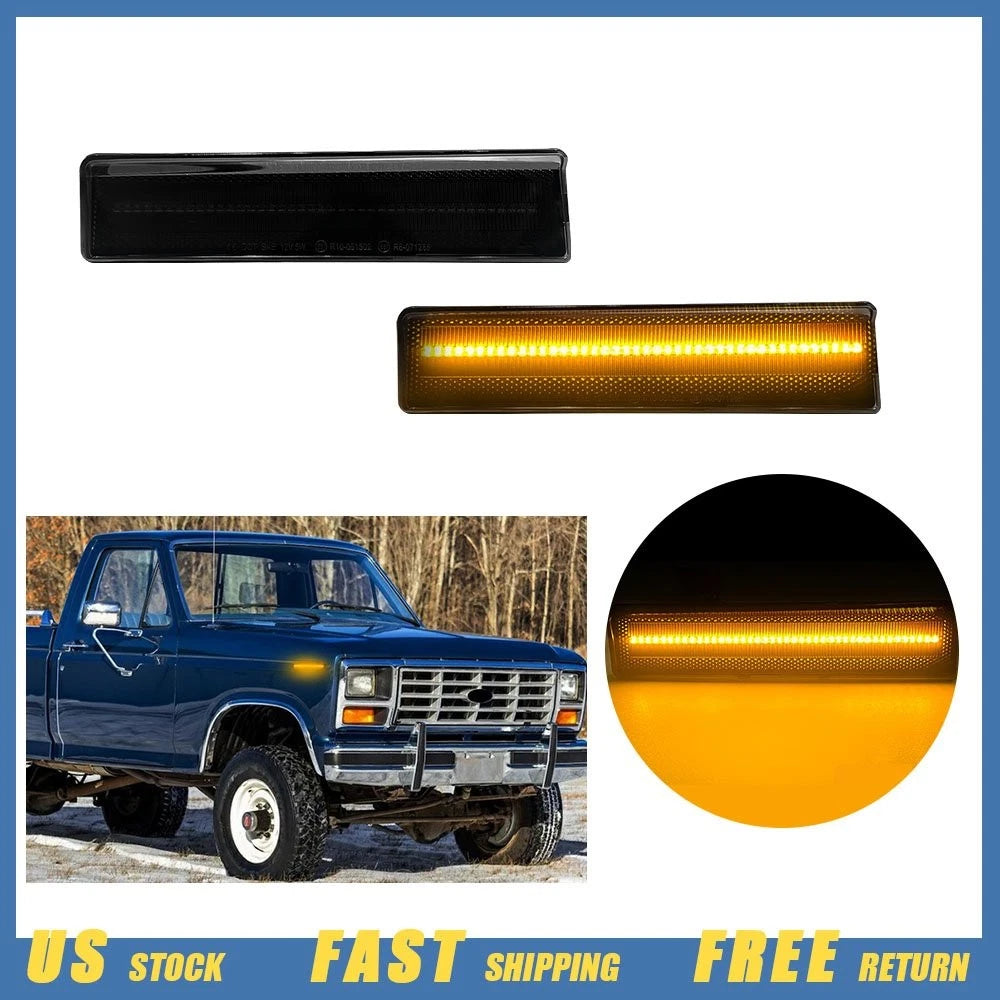 Amber LED Marker Lights for Ford Bronco F150 F250 F350 (1980–1986)