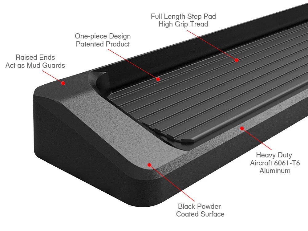 Set of 2 Running Boards for Ford Transit 2015–2026 Matte Black 6 Inch