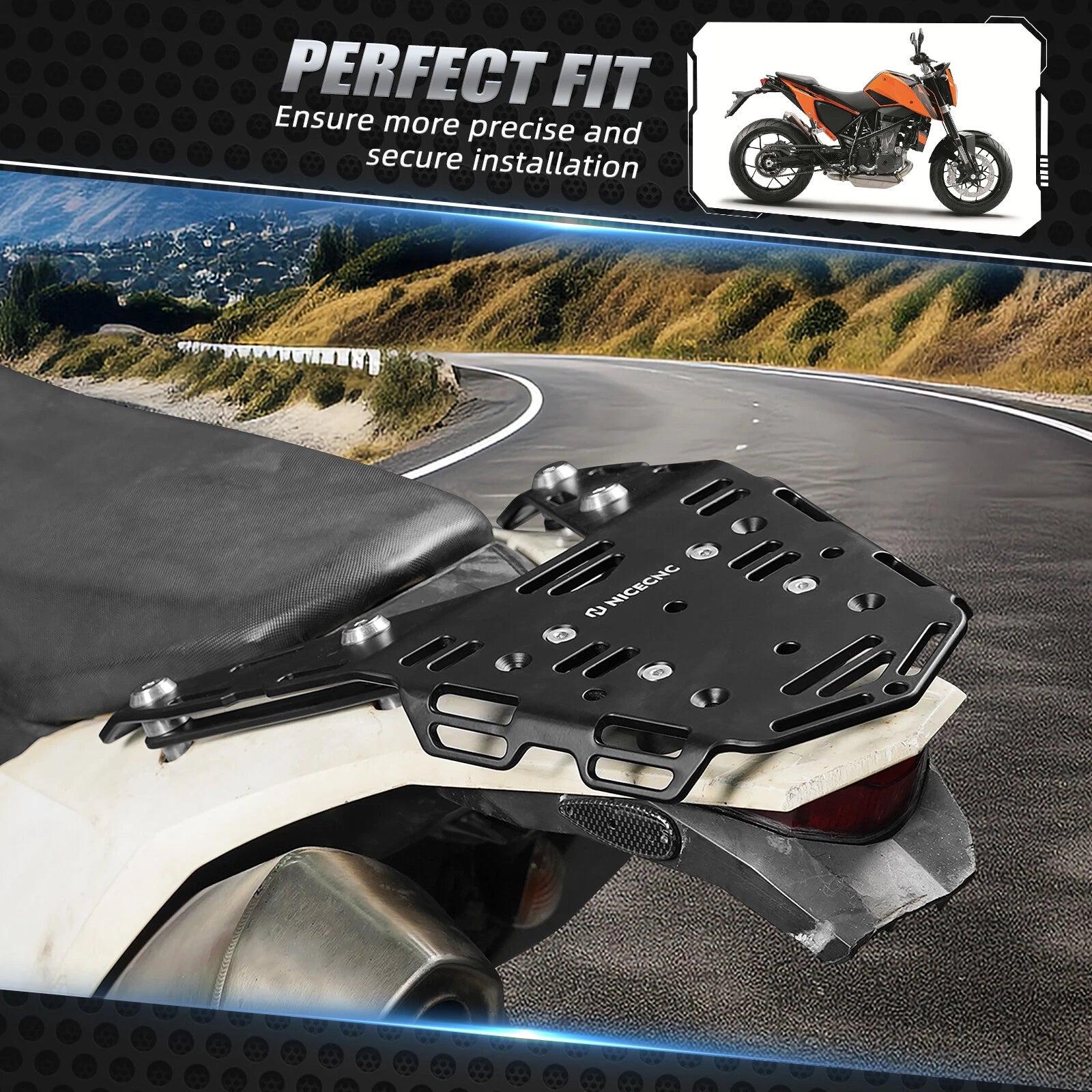 Aluminum Rear Luggage Rack Pannier Plate Bracket for KTM 690 Enduro R (2008–2018)