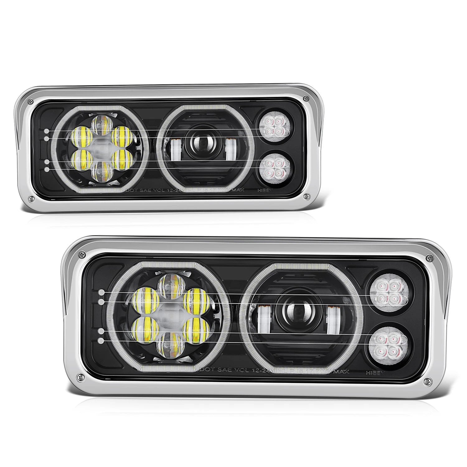 LED Halo Ring DRL Projector Headlight for Western Star Kenworth (1981–2019)