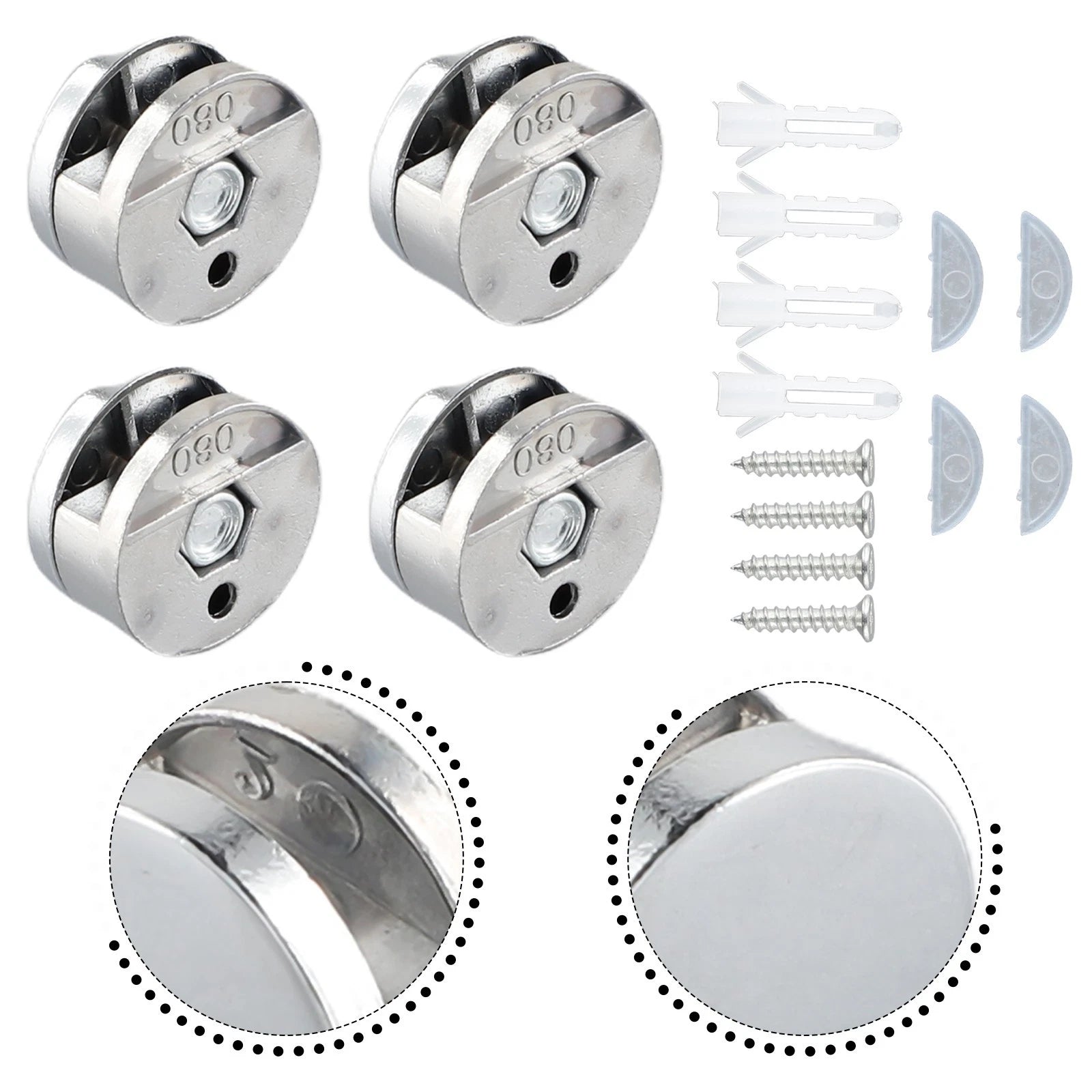Set of 4 Mirror Clips for Dressing Tables (No Drilling Required)
