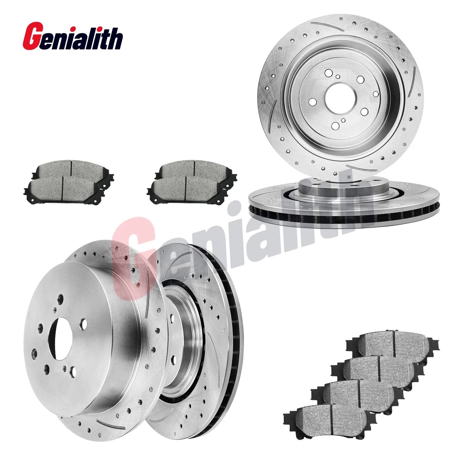Set of 4 Disc Brake Rotors & Ceramic Brake Pads for Dodge Caravan (2008–2020)