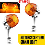 Set of 2 Amber Halogen Turn Signal Indicator Lights for Universal Motorcycle (12V)