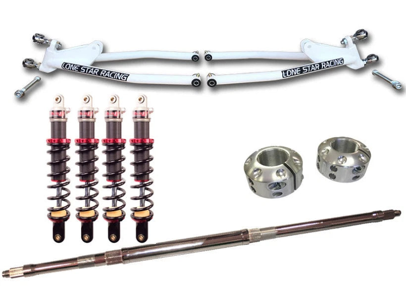 Lonestar Long Travel A-arm Axle Lock Nuts + Elka Stage 1 Shocks Kit for RZR170 (2010–2023)