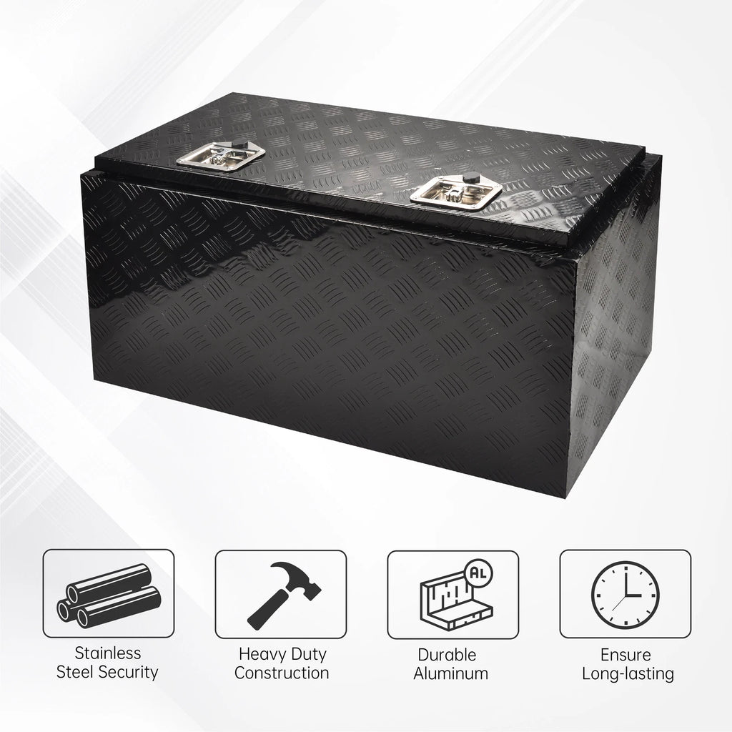 36" x 17" x 18" Black Aluminum Tool Box for Pickup Truck (Fits )