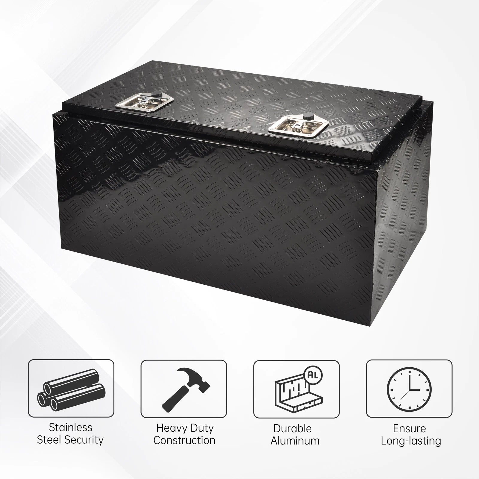 36" x 17" x 18" Black Aluminum Tool Box for Pickup Truck (Fits )