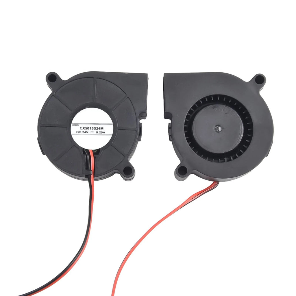 2X Silent Turbo Blower Fan DC12V/24V 5015 Oil Bearing Centrifugal Cooling